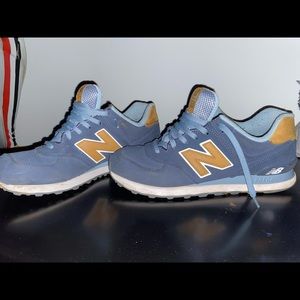 NAVY BLUE AND GOLD 574 new balances